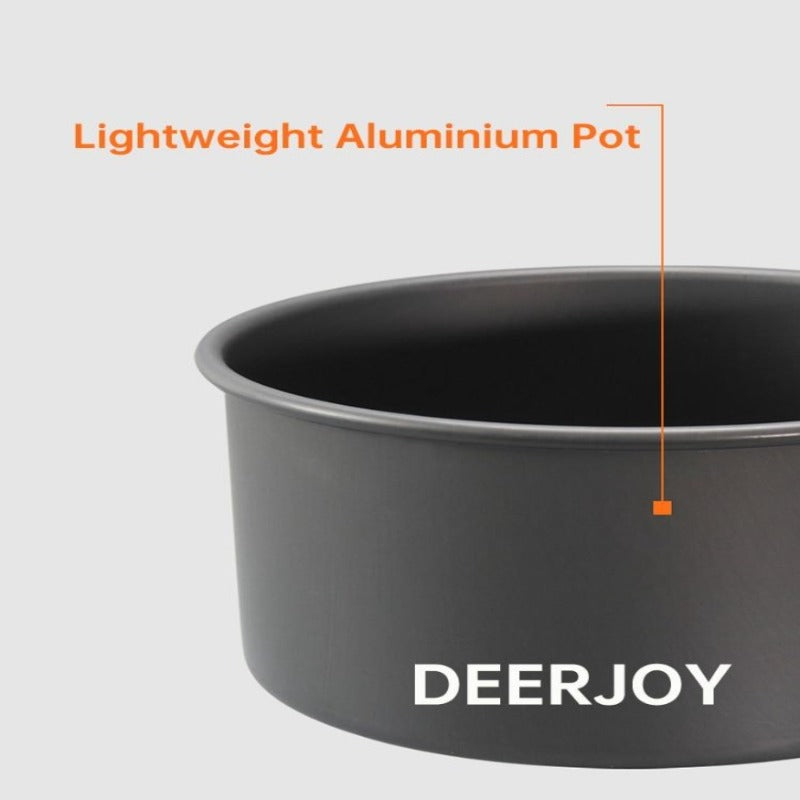 Camping Cookware Mess Kit Gear Camp Accessories Equipment Non-Stick Lightweight Pots and Pans Set for Camping Backpacking Picnic