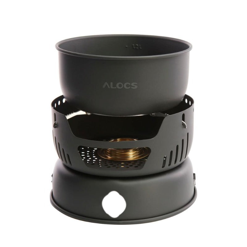 10 Pieces 1-2 People Portable Outdoor Cookware Camping Hiking Picnic Cooking Spirit Stove Alcohol Burner Pot