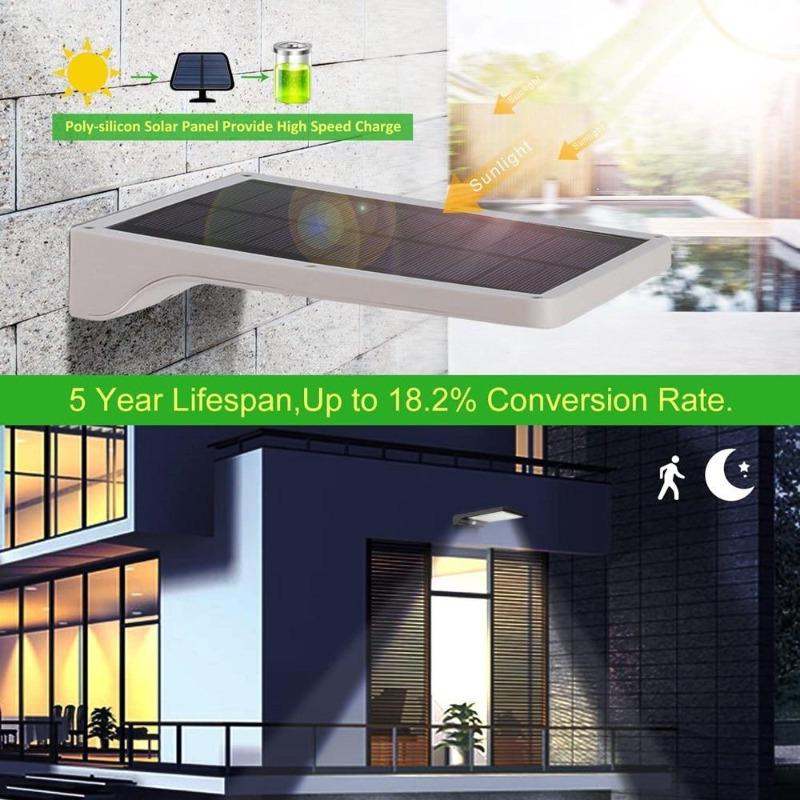 Solar Power Motion Sensor Garden Security Lamp Outdoor Waterproof Light Garden Wall Lamp Solar Lights