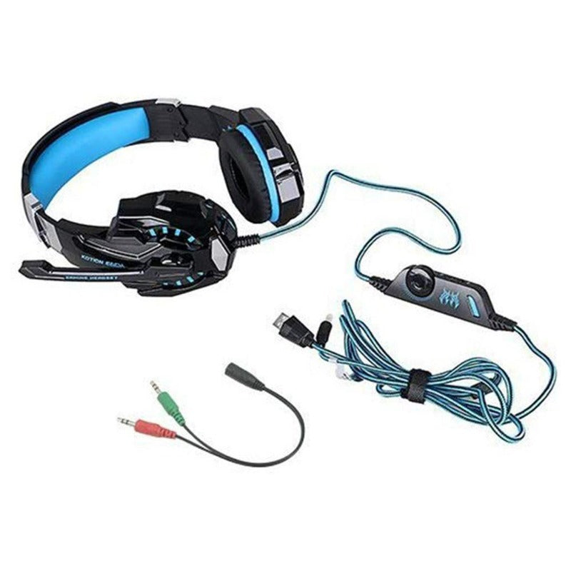 Gaming Headset Wired Glowing Earphones Headphone Deep Bass Stereo Casque with Mic for PS5/PS4/ XBOX /PC /Laptop
