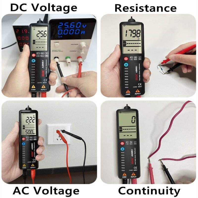 Voltage Detector Tester 2.4"LCD Non contact Live wire Indicator Electric Pen Voltmeter Multimeter NCV Continuity Hz Test