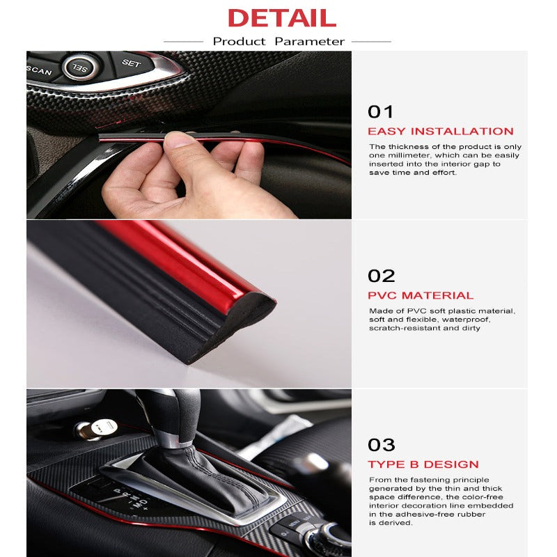 Car Styling Universal DIY Decoration Flexible Strips 5M/3M Interior Moulding Trim Strips Trim Dashboard Door Car-styling Tools