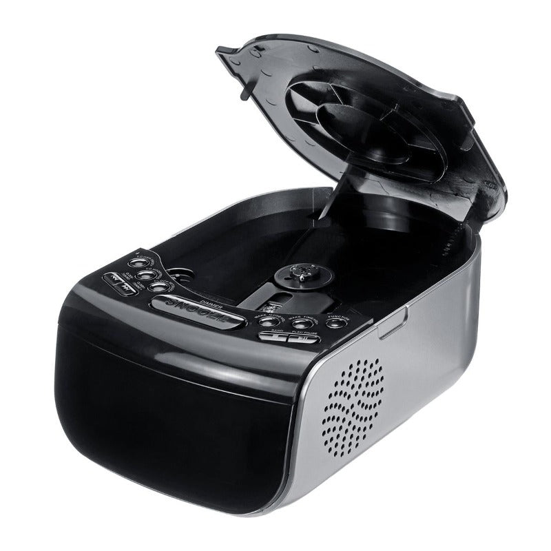 Portable Home Audio CD Player FM Radio Built-In HiFi Speakers With LCD Screen Display FM Radio Support Timing Boot & Alarm Clock