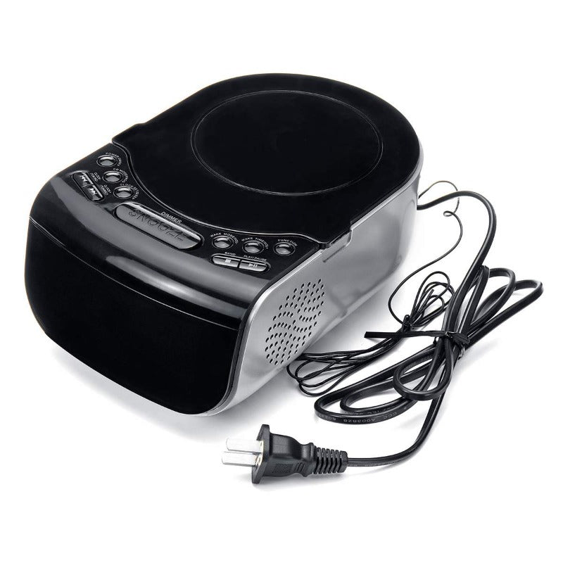 Portable Home Audio CD Player FM Radio Built-In HiFi Speakers With LCD Screen Display FM Radio Support Timing Boot & Alarm Clock