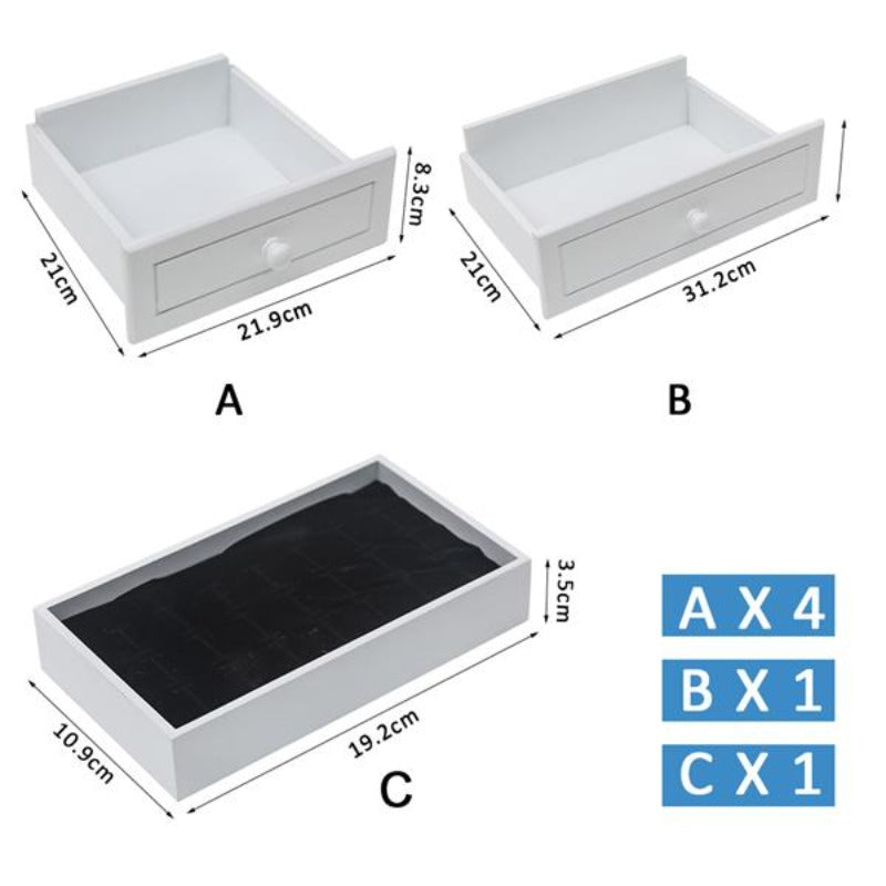 Standing Jewelry Armoire with Mirror, 5 Drawers & 14 Necklace Hooks, Jewelry Cabinet Chest with Removable Ring Storage Slot