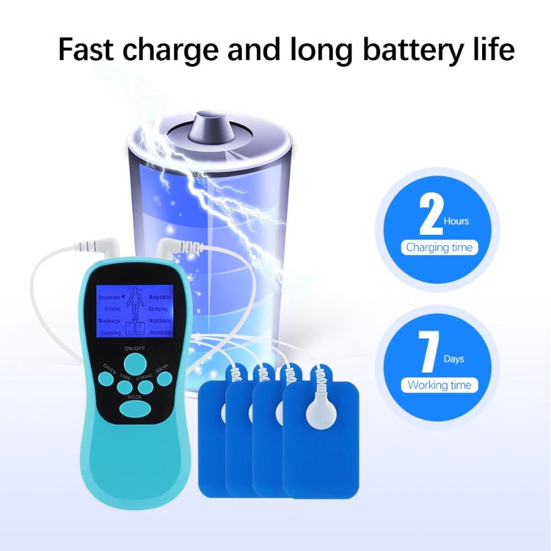 8 Modes Electric Muscle Stimulator Dual Output EMS Acupuncture Body Massage Digital Therapy Machine Electrostimulator Massager