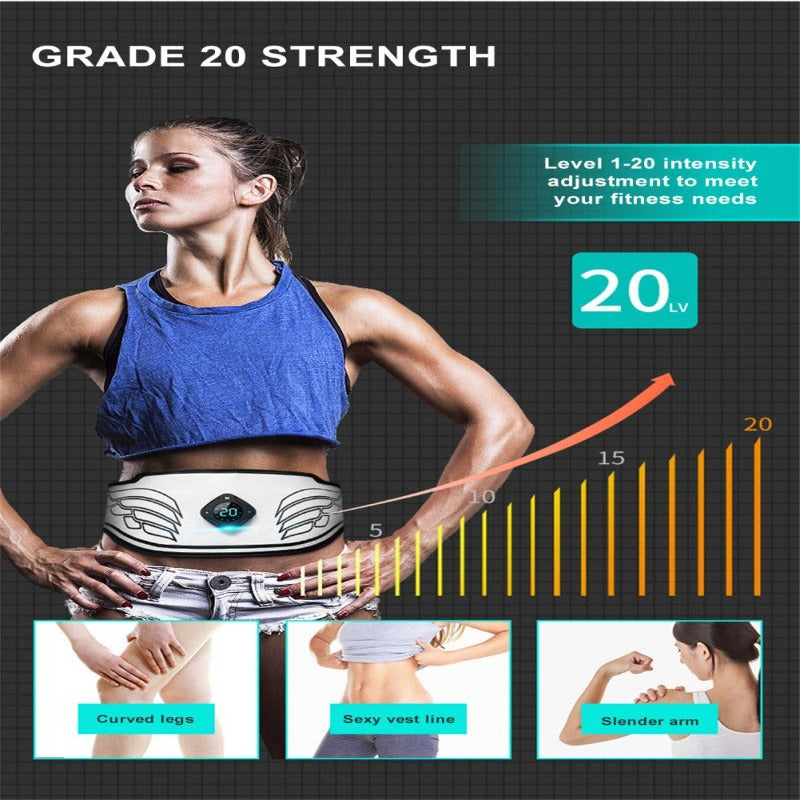 Muscle Stimulator EMS Abdominal belt Trainer LCD Display Abs Fitness Training Home Gym Weight Loss Body Slimming belly training