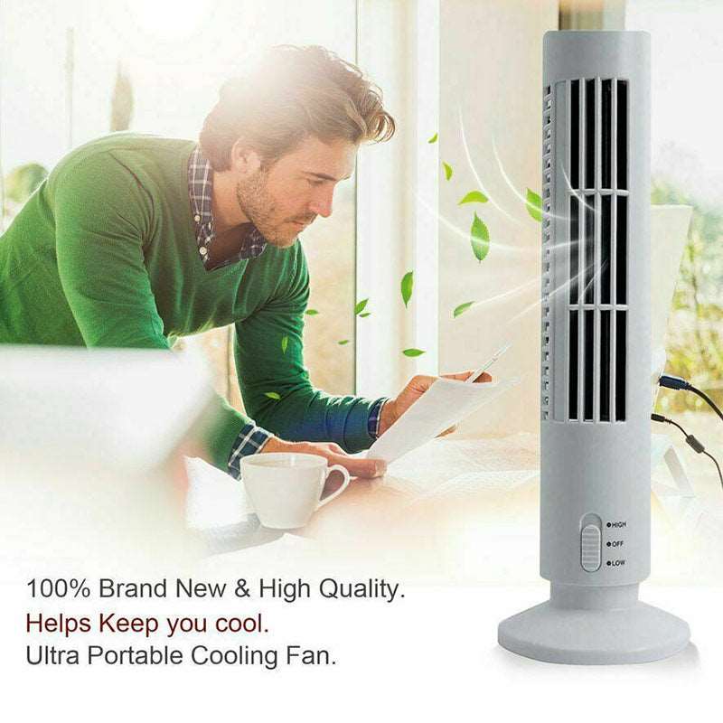 Tower Fan Adjustable USB Fan Leafless Mini Vertical Mute Conditioner Air Cooler Portable Tower Fan Home Office