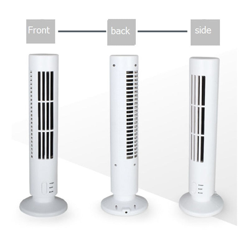 Tower Fan Adjustable USB Fan Leafless Mini Vertical Mute Conditioner Air Cooler Portable Tower Fan Home Office