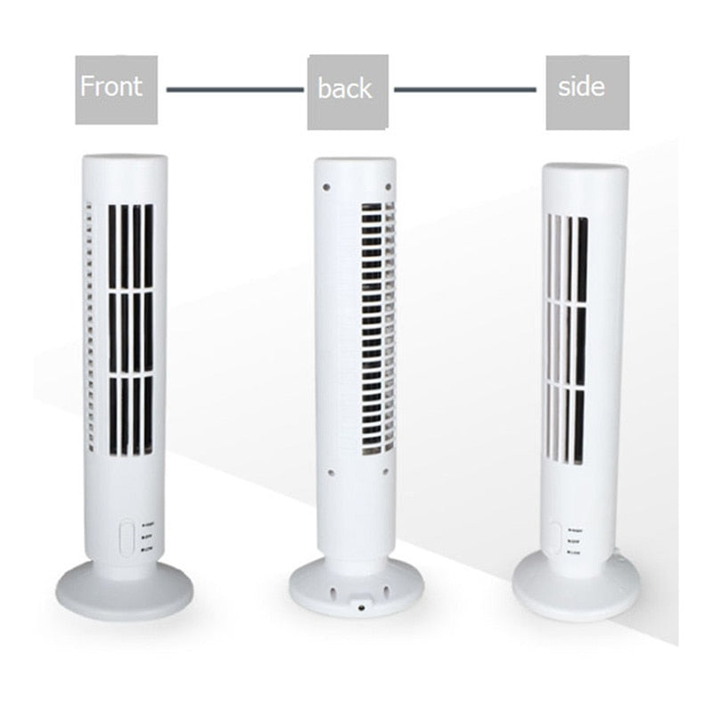 Tower Fan Adjustable USB Fan Leafless Mini Vertical Mute Conditioner Air Cooler Portable Tower Fan Home Office