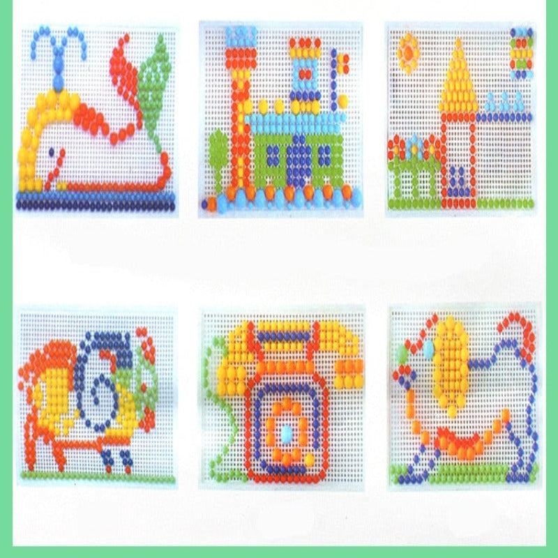 Plastic Nail Composite Picture Creative Mosaic Kit Diy Puzzle Toy For Kids Children