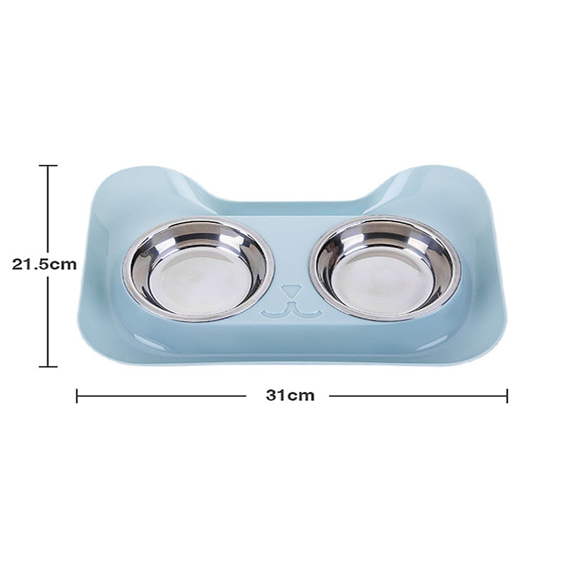 Cute Cat Bowl Pet Bowls Dog Food Double Bowl Pet Cat Water Elevated Feeder
