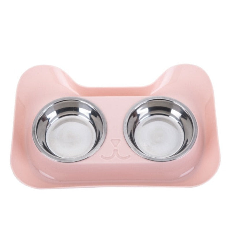 Cute Cat Bowl Pet Bowls Dog Food Double Bowl Pet Cat Water Elevated Feeder