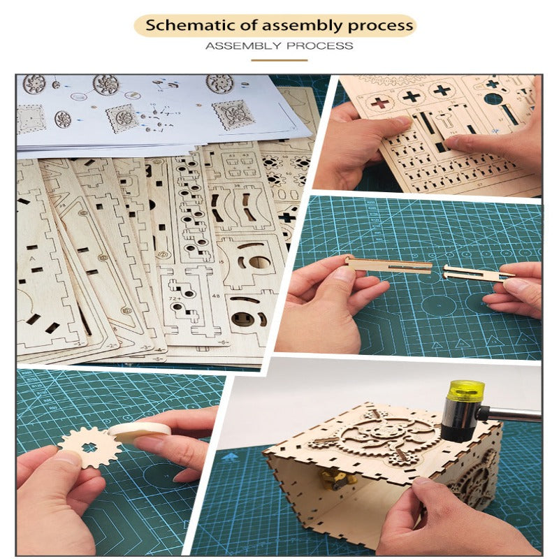 Wooden Motorcycle Mechanical Puzzles 3d Assemble Building Construction Blocks Models Craft Kits for Adults Diy Punk Autobikes