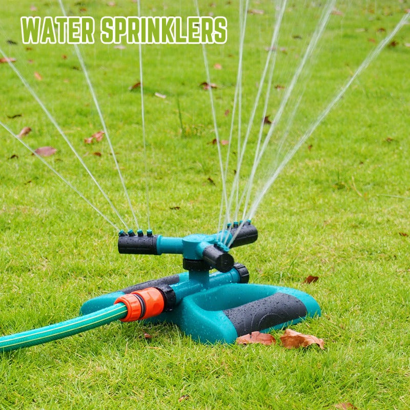 Metal 360 Degree Auto Rotatable Water Sprinkler with Support Adjustable Garden Lawn Irrigation Tools Garden Rocker Nnozzle