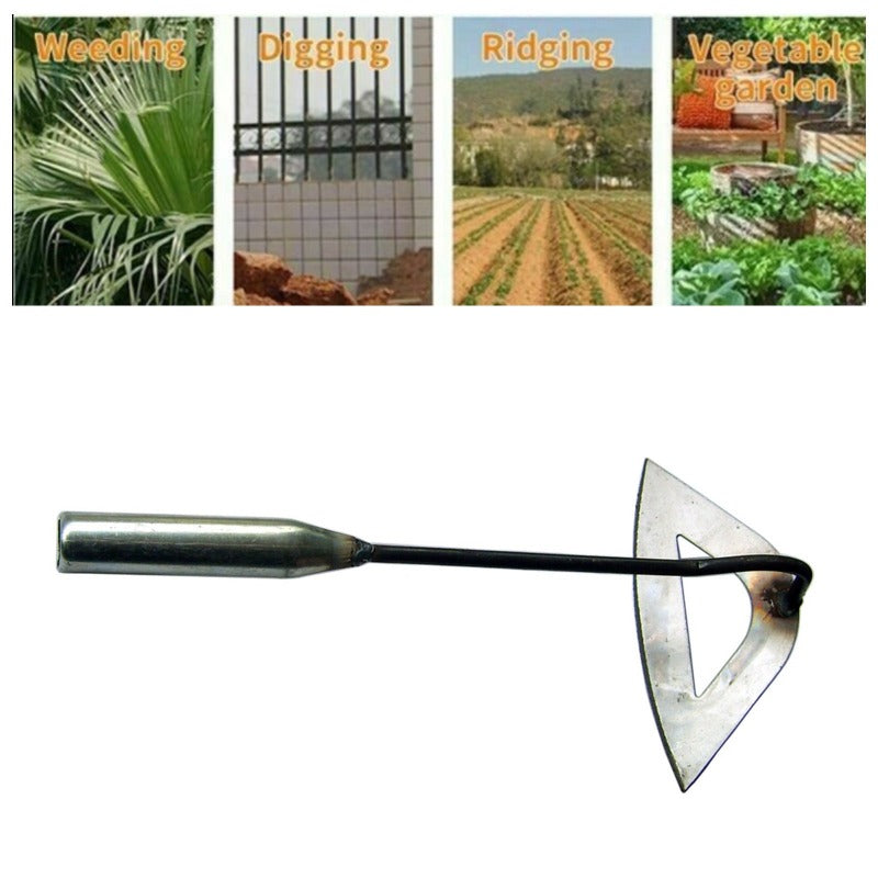 Full Steel Iron Gardening Handle Hollow Hoe Small Gardening Shovel Planting Flowers Digging Wild Vegetables Hoeing Grasses Tool