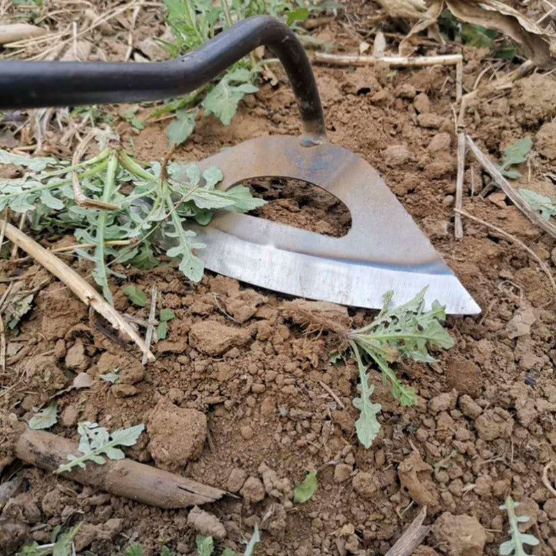 Full Steel Iron Gardening Handle Hollow Hoe Small Gardening Shovel Planting Flowers Digging Wild Vegetables Hoeing Grasses Tool