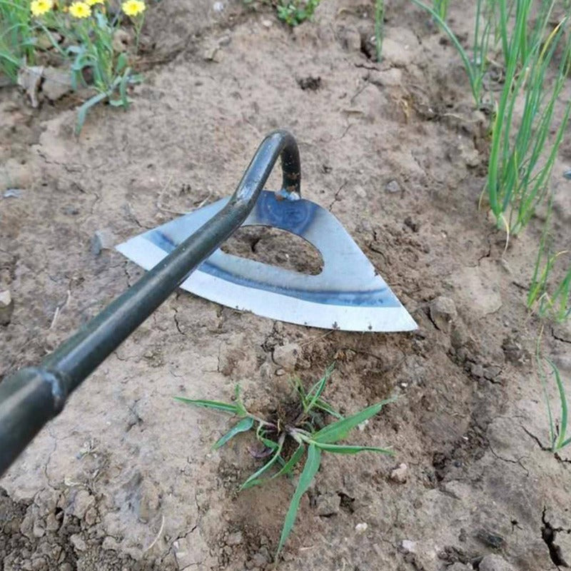 Full Steel Iron Gardening Handle Hollow Hoe Small Gardening Shovel Planting Flowers Digging Wild Vegetables Hoeing Grasses Tool
