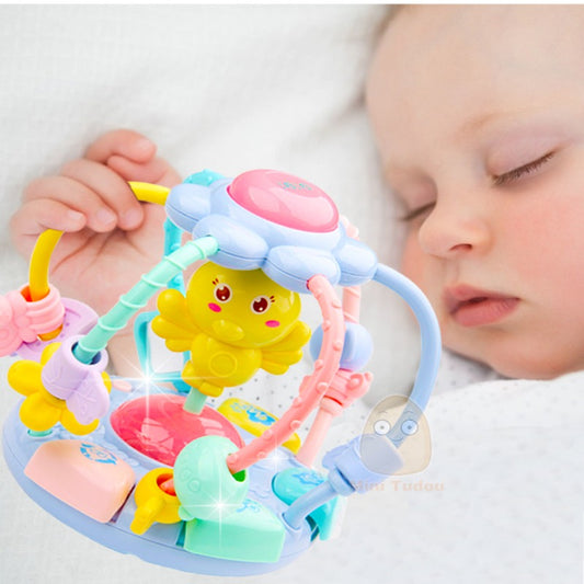 Baby Musical Instrument Toy Colorful Electric Beads Maze Ball Infant Plastic Cute Rattle Toys For Children