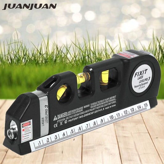 Laser Level Horizon Vertical Measure 8FT Aligner Standard and Metric Rulers Multipurpose Measure