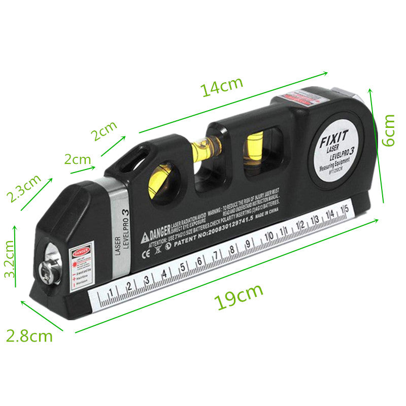 Laser Level Horizon Vertical Measure 8FT Aligner Standard and Metric Rulers Multipurpose Measure