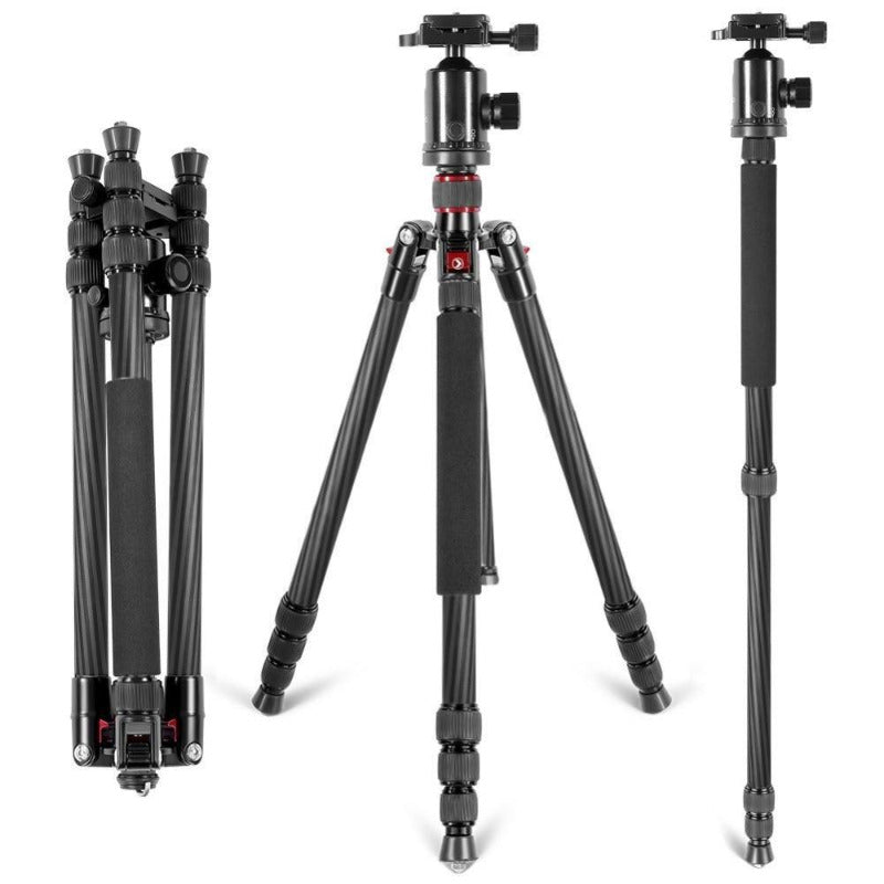 DSLR Tripods Lightweight and Compact Aluminum Camera Tripod with Ball Head Quick Release Plate for Travel