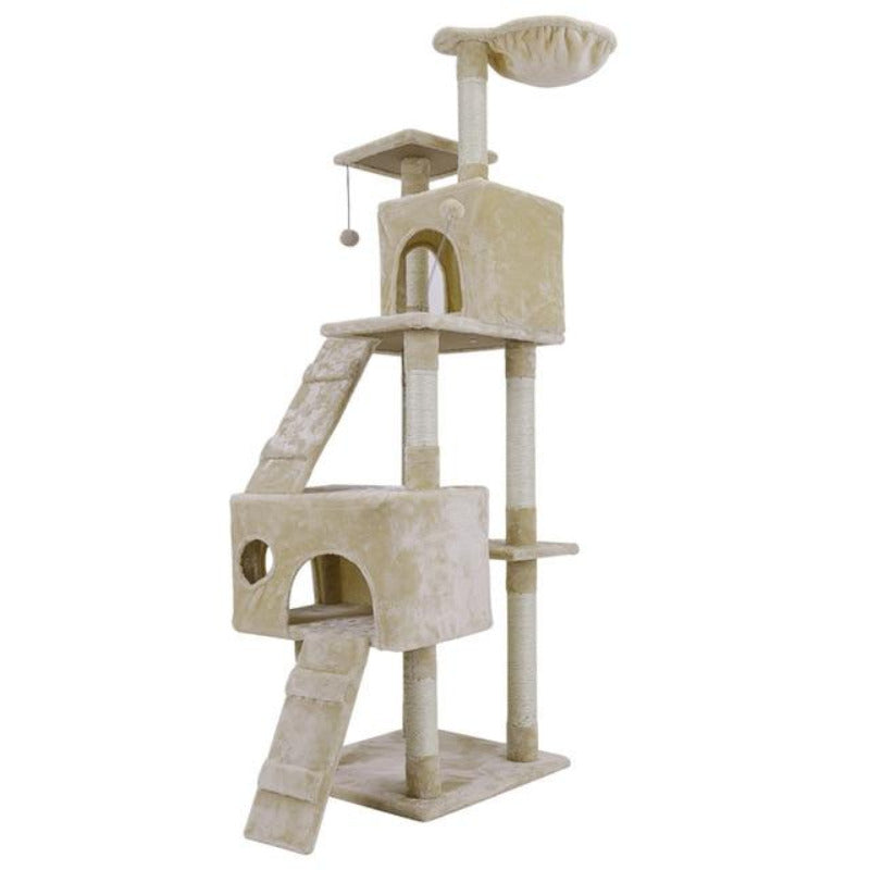 Luxury Multi-layer Cat Condo Bed House For Cat Durable Sisal Scratching Post Cat Tree With Hammock Cat Furniture