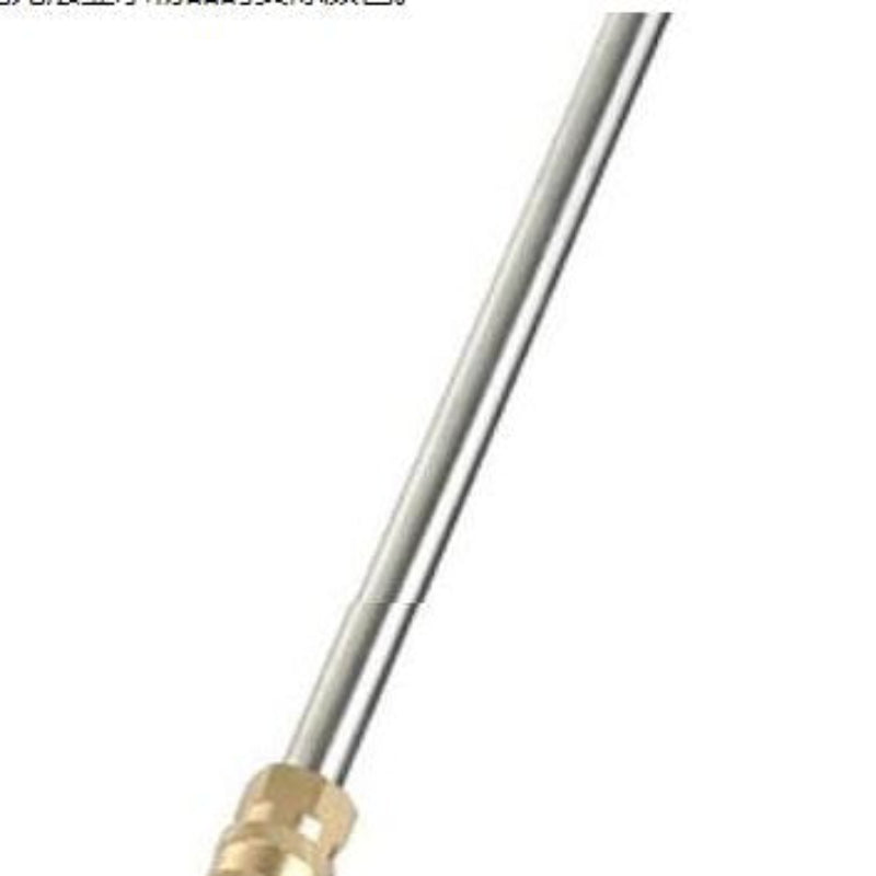 Metal rod with brass fitting on a white background