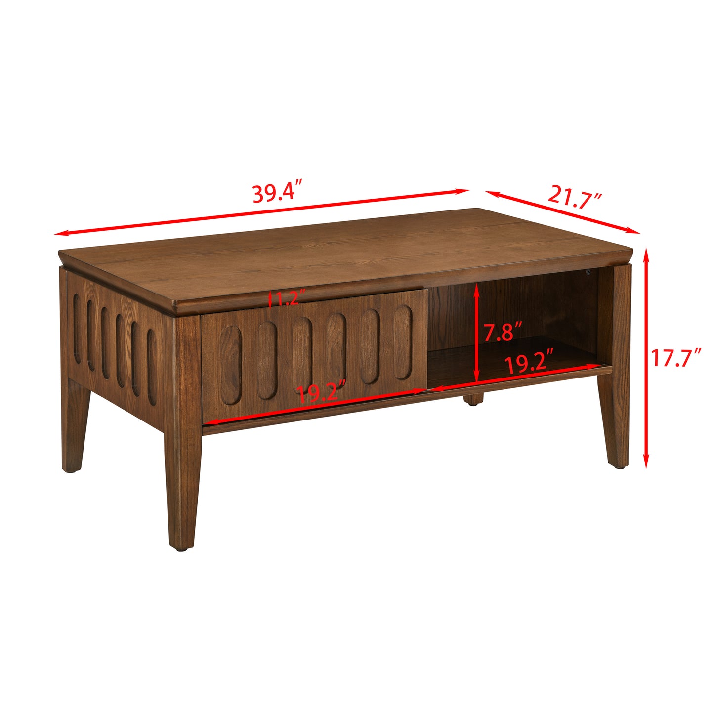 Early Century Style Flute Coffee Table