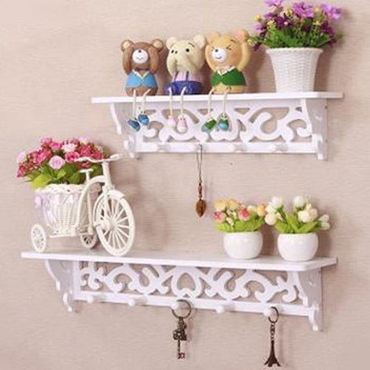 Garden Wooden Flower Stand, One-Character Wall-Mounted Shelf Flower Stand, Large Green Plant Pot Stand