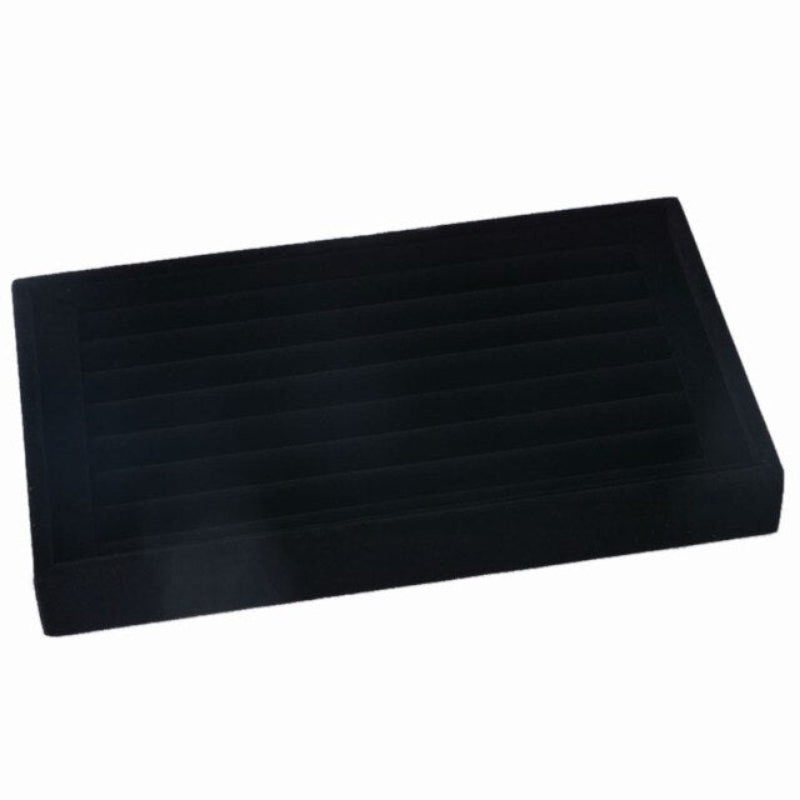 Black rectangular mat on a white background