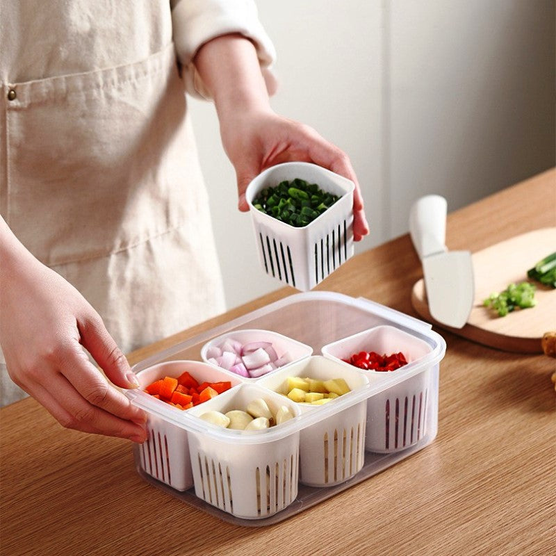 Simple And Convenient Scallion Fresh-Keeping Box With Lid Split Refrigerator Fresh-Keeping Box Fruit And Vegetable Food Box