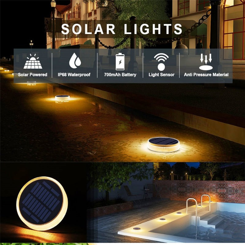 Led Solar Deck Lights Outdoor Waterproof Lawn Lamps Battery Powered Solar Step Light for Pathway Driveway Garden Walkway Patio