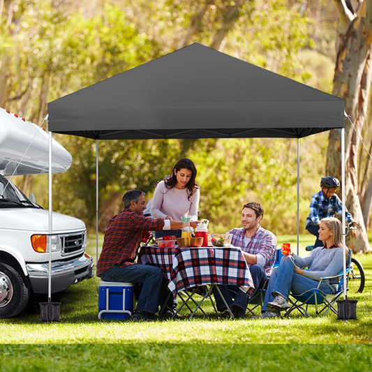 Pop-up Canopy Tent Straight Legs Instant Canopy for Outside with Wheeled Bag - White,freight free