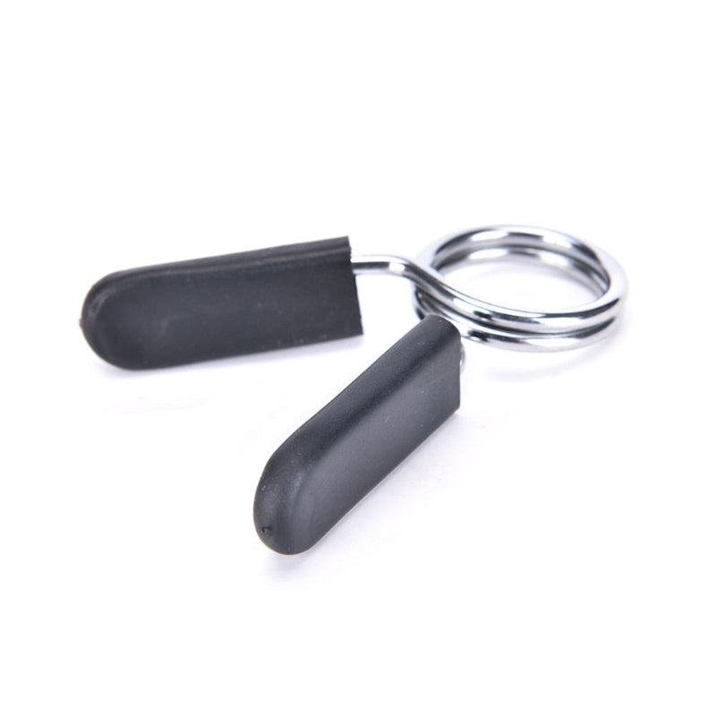 Pair of black resistance bands with a metal ring on a white background
