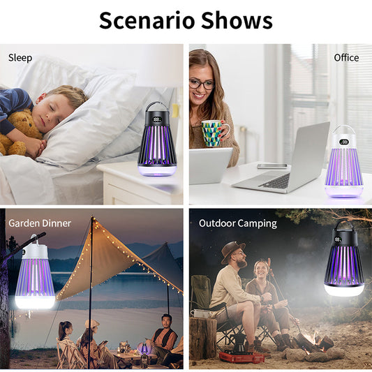Digital Display Mosquito Killer Lamp Electric Shock Mosquito Trap Light Radiationless Insect Repellent Trap For Bedroom Outdoor Summer Gadgets
