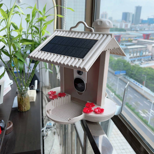 Intelligent Feeder, Wide Angle, AI Identify Birds, Voice intercom, night vision, solar rechargable battery, Waterproof ratted