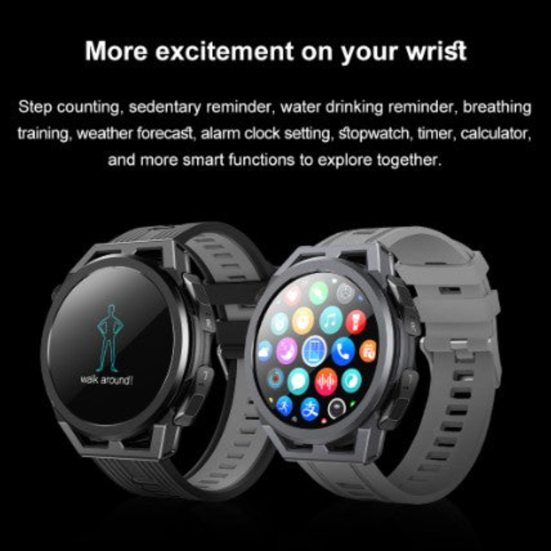 Smartwatch with colorful display on a black background