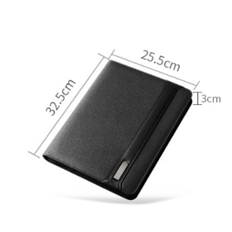 Multifunctional Rechargeable Folder Travel Notebook Composition Book Business Manager Bag File Folder With Wireless Power Charger Mobile Bag Holder