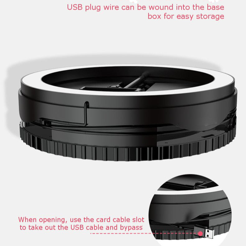 Black robot vacuum cleaner with storage compartment and USB plug, shown with close-up details.
