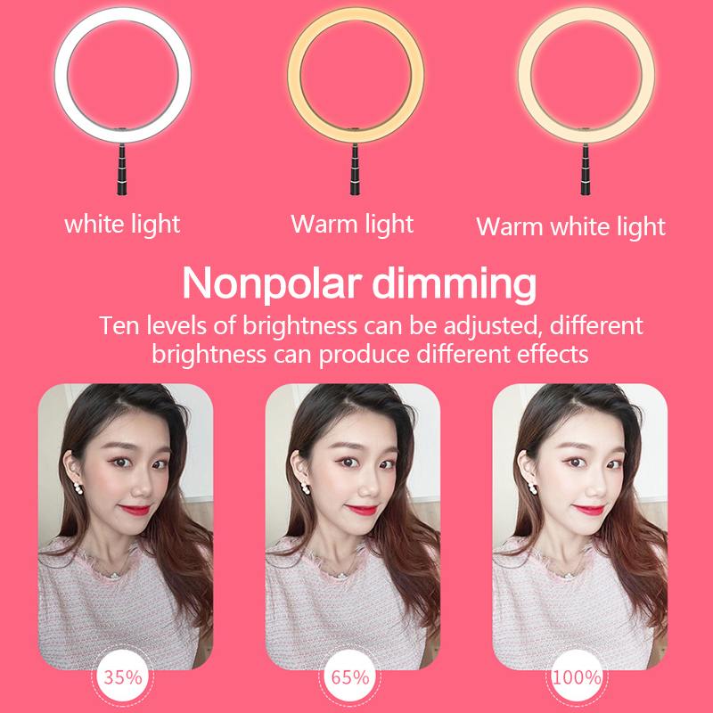 Flexible live streaming stand with height adjustment features on a white background