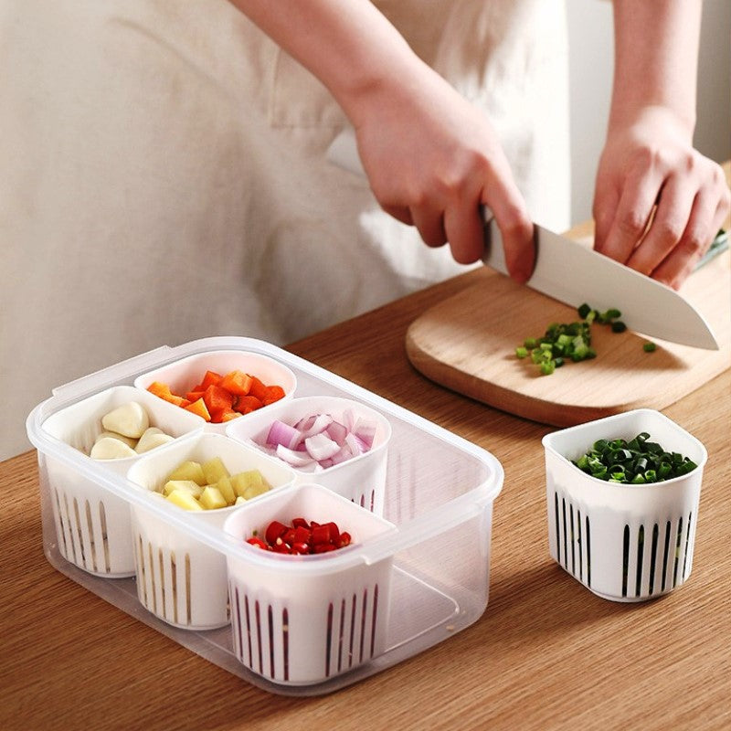 Simple And Convenient Scallion Fresh-Keeping Box With Lid Split Refrigerator Fresh-Keeping Box Fruit And Vegetable Food Box