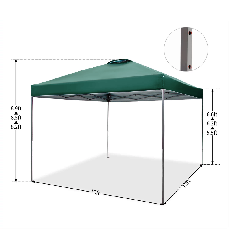 Pop-up Canopy Tent Straight Legs Instant Canopy for Outside with Wheeled Bag - White,freight free