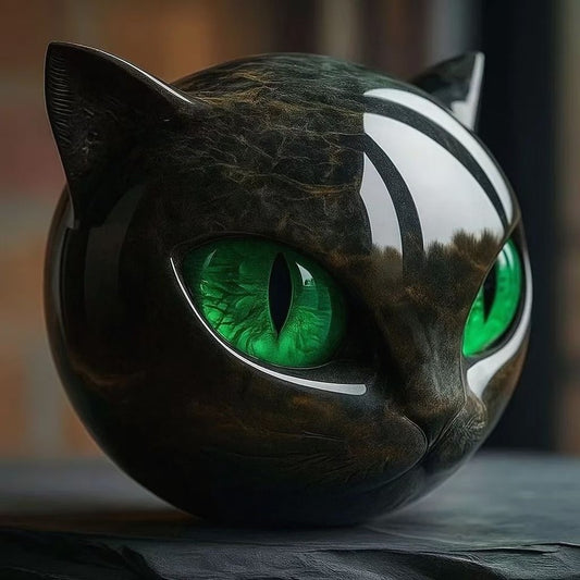 Elegance Black Cat Stone Statue