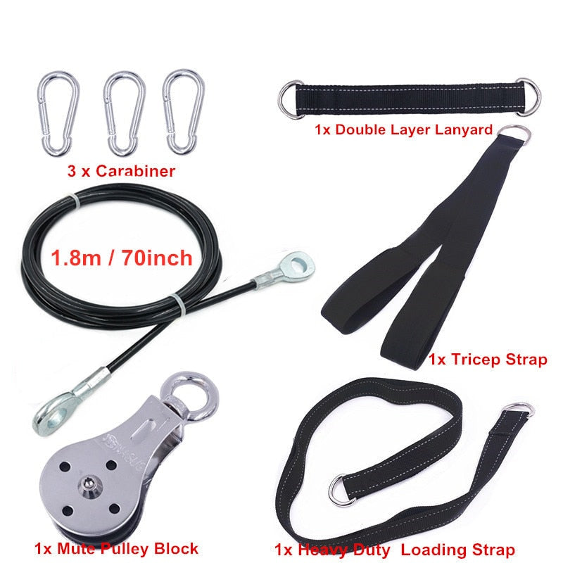 Packing list with climbing equipment including carabiners, lanyard, pulley block, and straps on a white background.