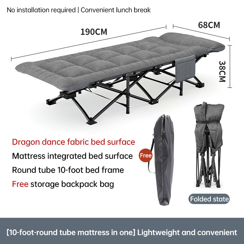 Outdoor Camping Bed, Foldable Camping Bed, Single Garden Siesta Bed, With Storage Bag, Lightweight