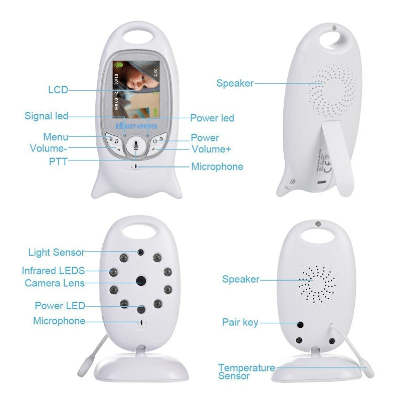 Baby Monitor 2 inch Beebe Baba Electronic Babysitter Radio Video Nanny Camera Night Vision Temperature Monitoring 8 Lullaby