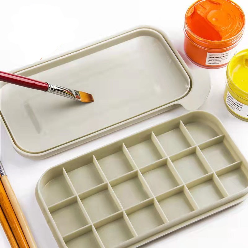  Brush Basin Holder and Organizer Kit Paint Brush Basin with Tray Palette Lid for Oil Painting 