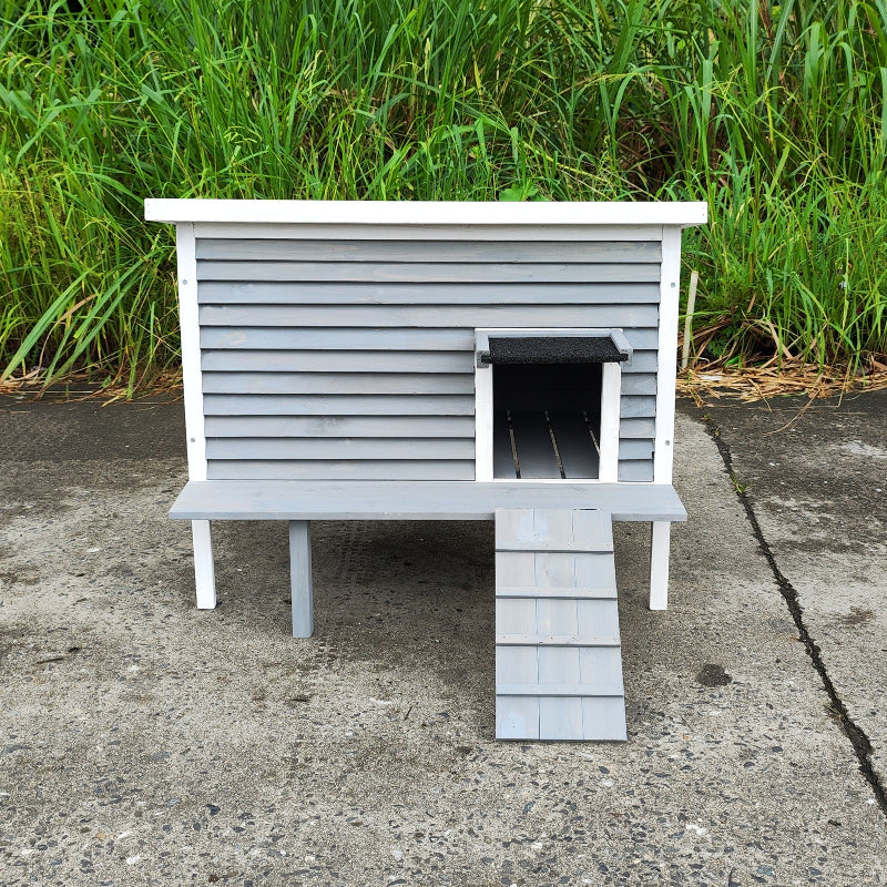 Outdoor Breathable Cat House for Outside Cats, Cat Shelter for Feral Cats with Escape Door, Porch Deck