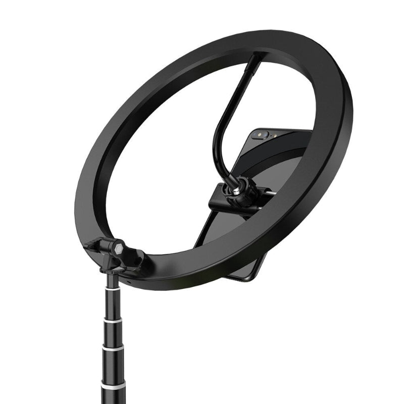 Black metal detector on a white background